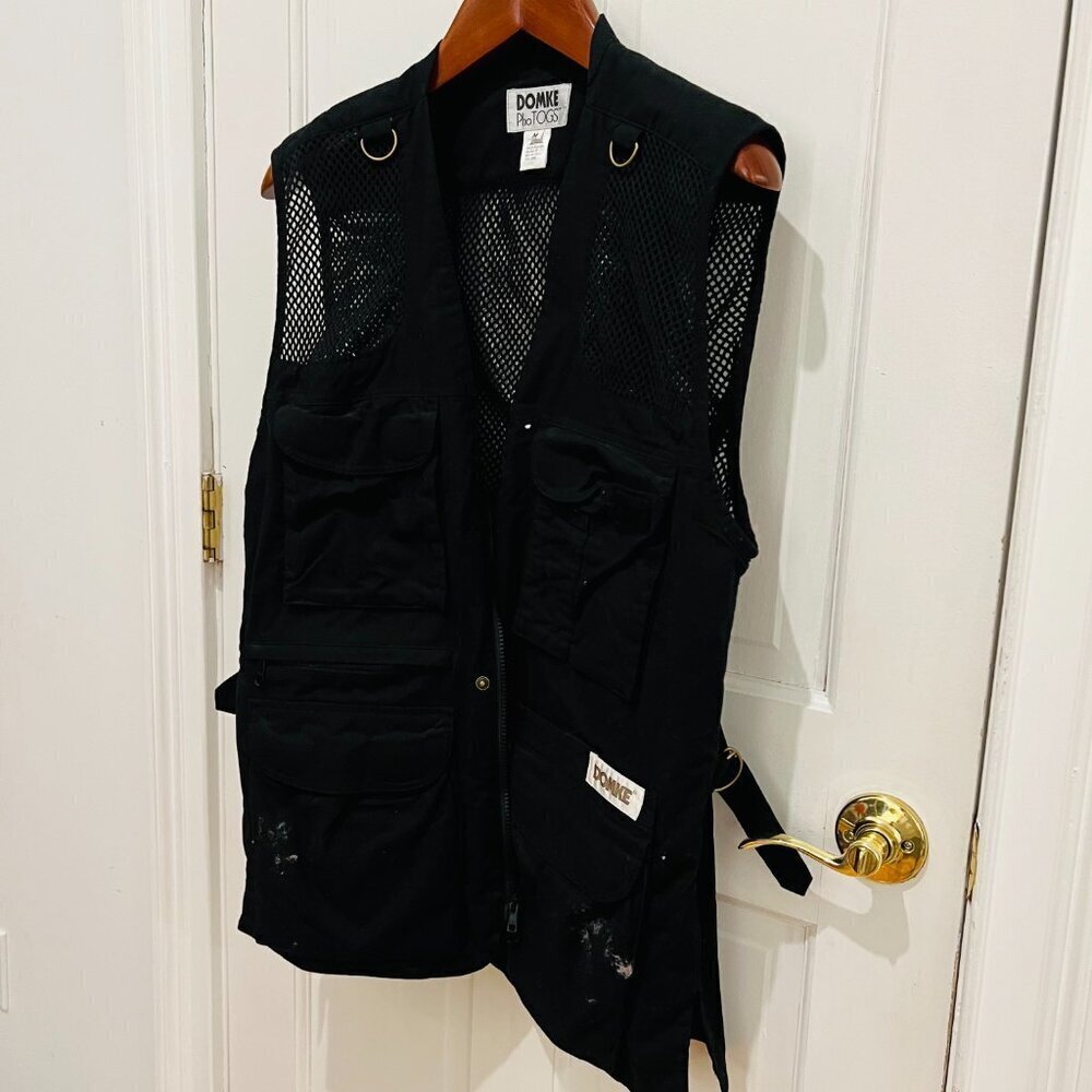 Domke PhoTOGS Utility Photo Vest Medium Black Mesh 13 Pockets Professional Zip - Picture 3 of 16